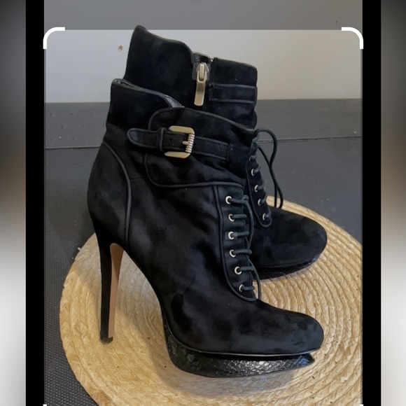 SamEdelmam Suede Leather Ankle Platform Booties Size 10 - Picture 10 of 10